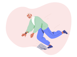 Une personne âgée qui fait une chute