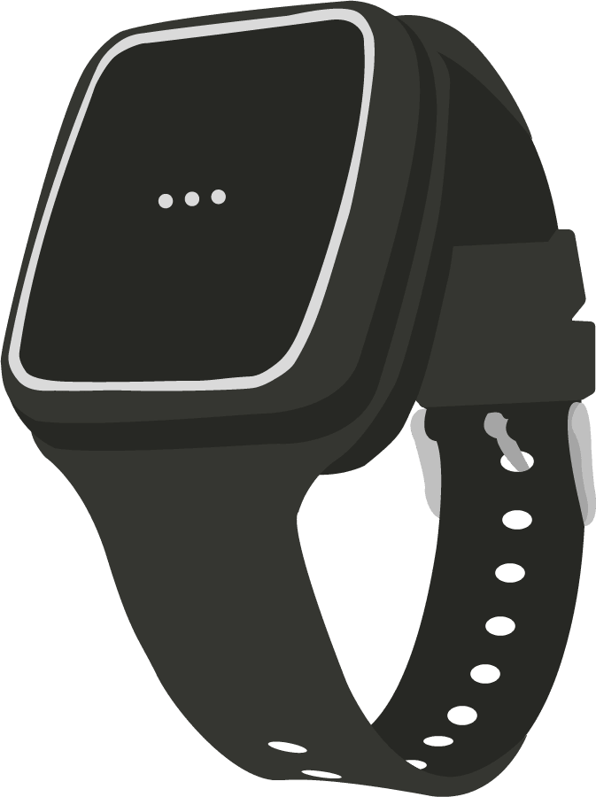 Illustration du bouton SOS d'Arkéa Care, porté en bracelet