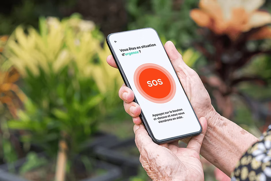widget SOS sur smartphone - application Ensemble